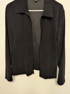 Briggs New York Black Zip-Front Blazer Jacket